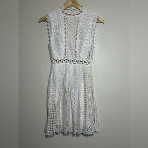 NWT Indikah size XS Finding Piece of Mind Lace Boho Dress white and nude